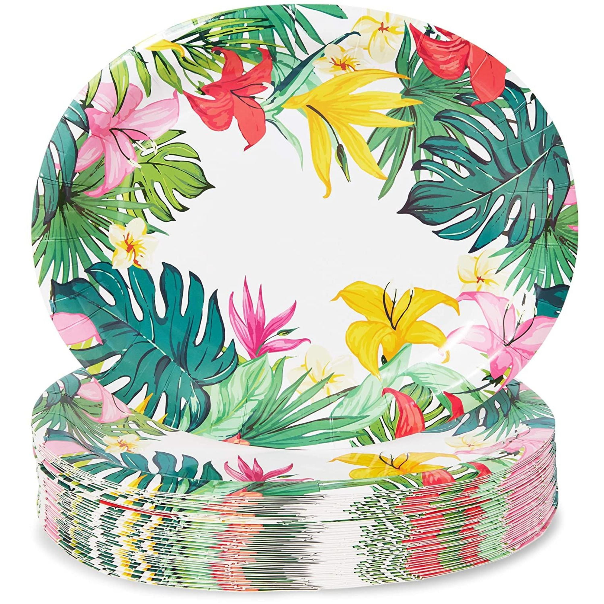tropical paper plates