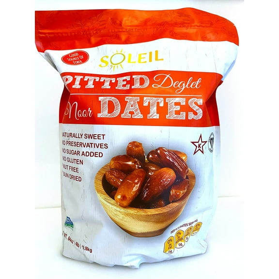 4lb Pitted Dates | 100% Algerian Deglet Noor dates| Certified NON-GMO, VEGAN, KOSHER, naturally sweet and Gluten-free, NO sugar added, NO sulfurs or preservatives, Nut-Free.