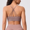 thumbnail image 4 of Hxshgdsn Strappy Sport Bra for Women V Neck Racerback Criss Cross Ladies Soft Workout Yoga Bralettes（Brown/2XL）, 4 of 5