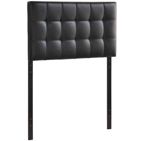 Twin Vinyl Tufted Panel Headboard in Black