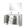 thumbnail image 5 of 48" X 20" White Bathroom Vanity With Quartz Top, Rose Gold Faucet And 43" Mirror - 20", Faucet, Chic, 5 of 5