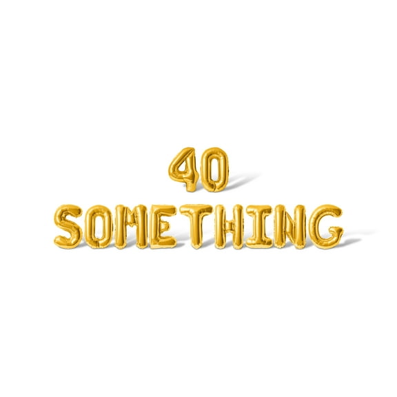 Letter Balloons - 40 SOMETHING 16" Inch Alphabet Letters Foil Mylar Balloon Birthday Party Banner (Gold)