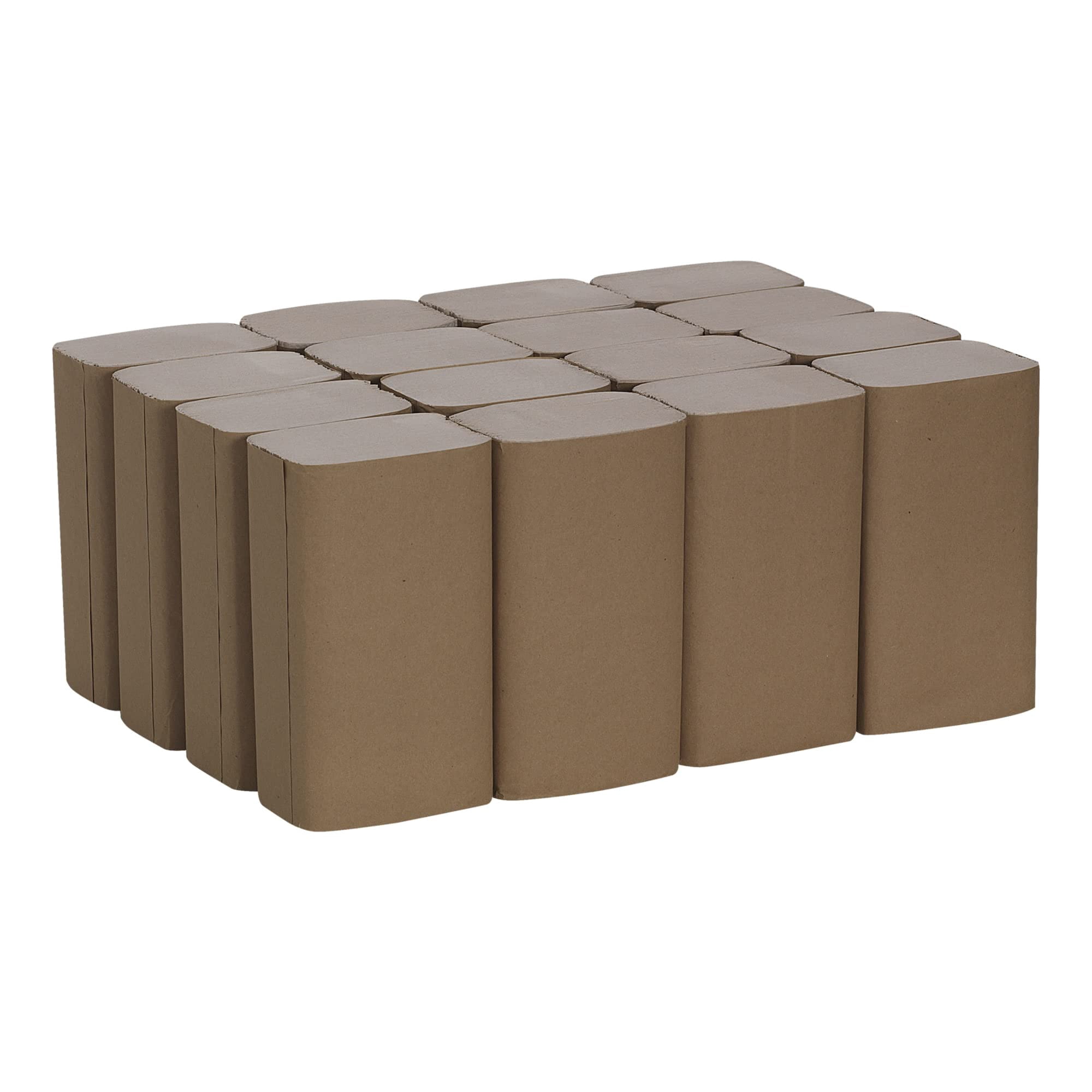 Pacific Blue Basic™ By GP PRO™ Single-Fold Hand Towels, 9-1/4" x 10-1/4", 100% Recycled, Brown, Case Of 4,000 Sheets