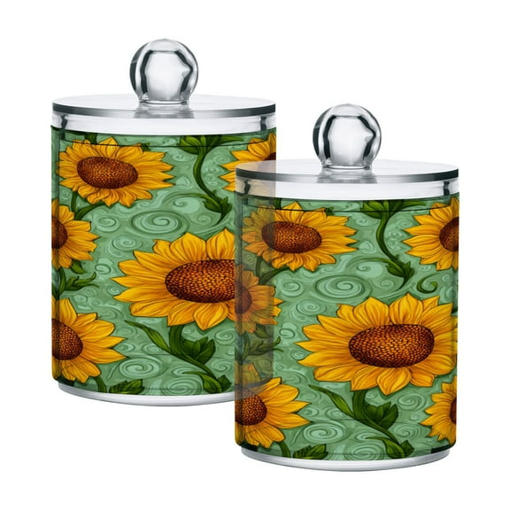 High-value clear storage jars keep life organized and within reach one sizex2 Beautiful Hand-painted Sunflowers