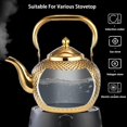 thumbnail image 4 of Teapot for Stove Top, Stovetop Tea Kettle, Food Grade Stainless Steel Tea Kettle, 2.1qt Metal Tea Pot with Tea Strainer for Easy Tea, Coffee, Gold, 2 Liters, 4 of 8
