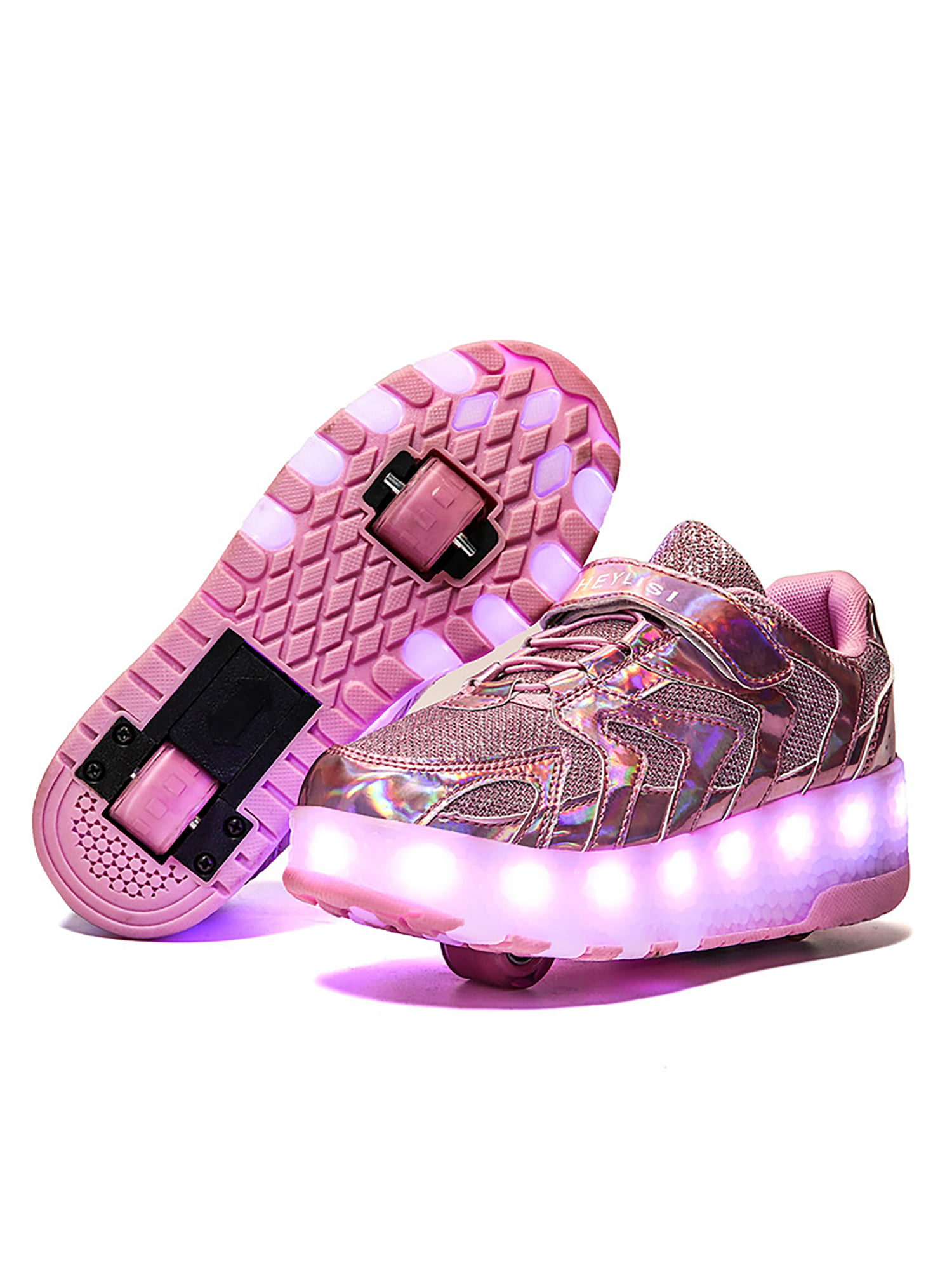Kids Novelty LED Light Up Shoes Lightweight Tennis Shoes Sneakers 1-6 Years Mesh Breathable Running Shoes 