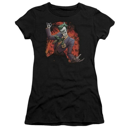 Batman - Jokers Ave - Juniors Teen Girls Cap Sleeve Shirt - Small