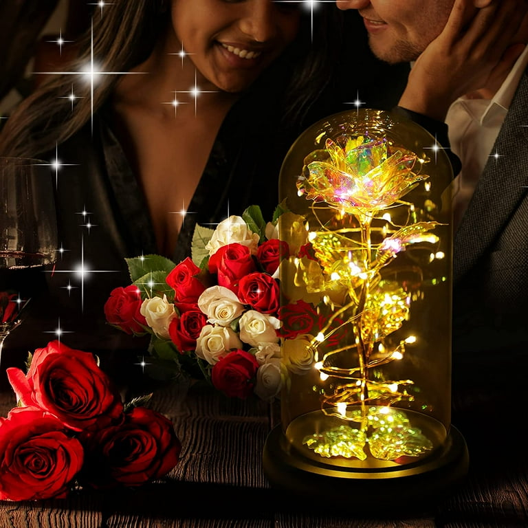 Eternal Love Rose Gift: Artificial Flower in Glass Dome for Women