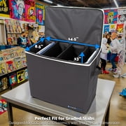 CASEMATIX Graded Comic Book Storage Bin – Holds 28 CGC & CBCS Slabs, Pro Edition Stackable Case with Dividers & Zipper
