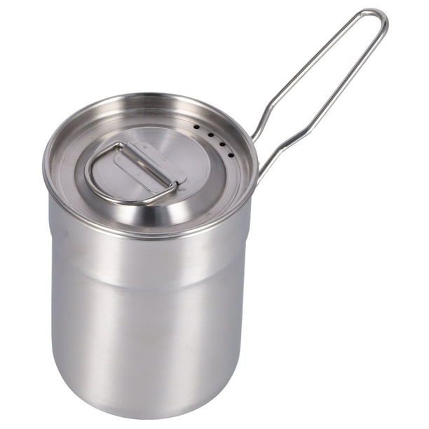 Ollas de Cocció de Campamento, 1 L llevar Camping Camping Coffee Hok Acero inoxidable Redonda Conpa de Manija Plegable Para Senderismo