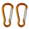 thumbnail image 4 of CNKOO 2Pcs Aluminum Alloy D Shaped Carabiner Spring Snap Clip Hooks Climbing Keychains Purple, 4 of 7