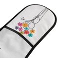 thumbnail image 4 of Yayeee Double Oven Mitt Kitchen Heat Resistant Baking 35" x7" Quilted Glove, Colorful Flower, 4 of 6