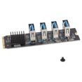 M.2 NVME to PCIE 1X Riser Card M.2 NVME to 4 Ports PCIE 1X USB 3.0 Heat ...