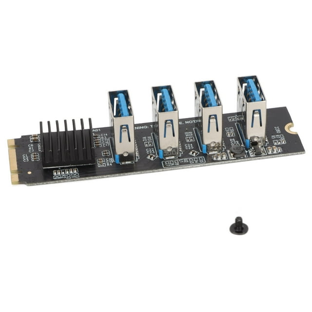 Tarjeta Elevadora de M.2 A 4 Puertos PCIe, Compatibilidad Amplia M.2 NVME A PCIe 1x Tarjeta Elevadora Diseño Simple Alta Estabilidad Para GPU Miner