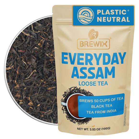 Té negro Assam BREWIX a granel 100 g, alto contenido de cafeína