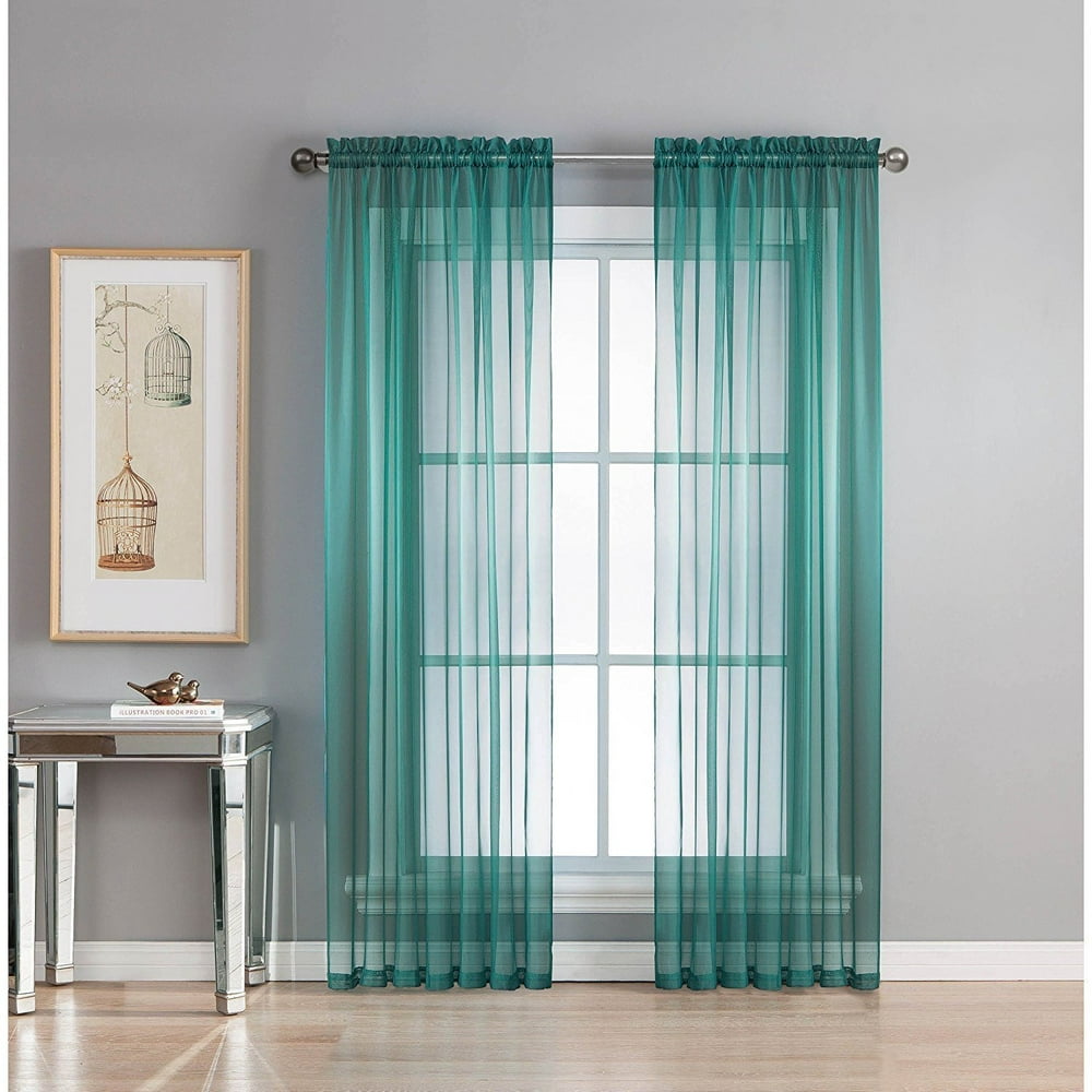 Decotex 1 Piece Elegant Solid Sheer Window Curtain Panels Treatment