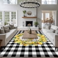 thumbnail image 3 of Summer Lemon Area Rugs 6'x9', Washable Small Throw Rugs for Kitchen Dining room, Farmhouse Yellow Fruit Plaid Wooden Grain Indoor Outdoor Rug Non-Slip Low Pile Carpet Runner Reversible Floor Mats, 3 of 8