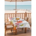 thumbnail image 2 of Outdoor Tablecloths with Umbrella Hole & Zipper, Pink Yellow Floral 60 x102 Inch Rectangle Tablecloths, Spring Flowers Elegant Botanical Waterproof Table Cloth, Patio/Pool/Picnic Table Covers, 2 of 8