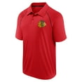 thumbnail image 2 of Men's Fanatics Red Chicago Blackhawks Raglan Strong Alone Polo, 2 of 3