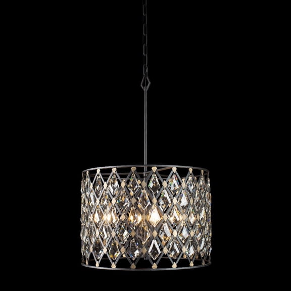 345P04CBHG-Varaluz Lighting-Windsor - 4 Light Pendant-Carbon Black Finish    -Traditional Installation