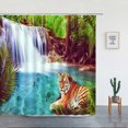 thumbnail image 5 of Nature Forest Landscape Shower Curtains Waterfall Plants Trees Spring Rural Scenery Fabric Print Bathroom r Bath Curtain Set, 5 of 7