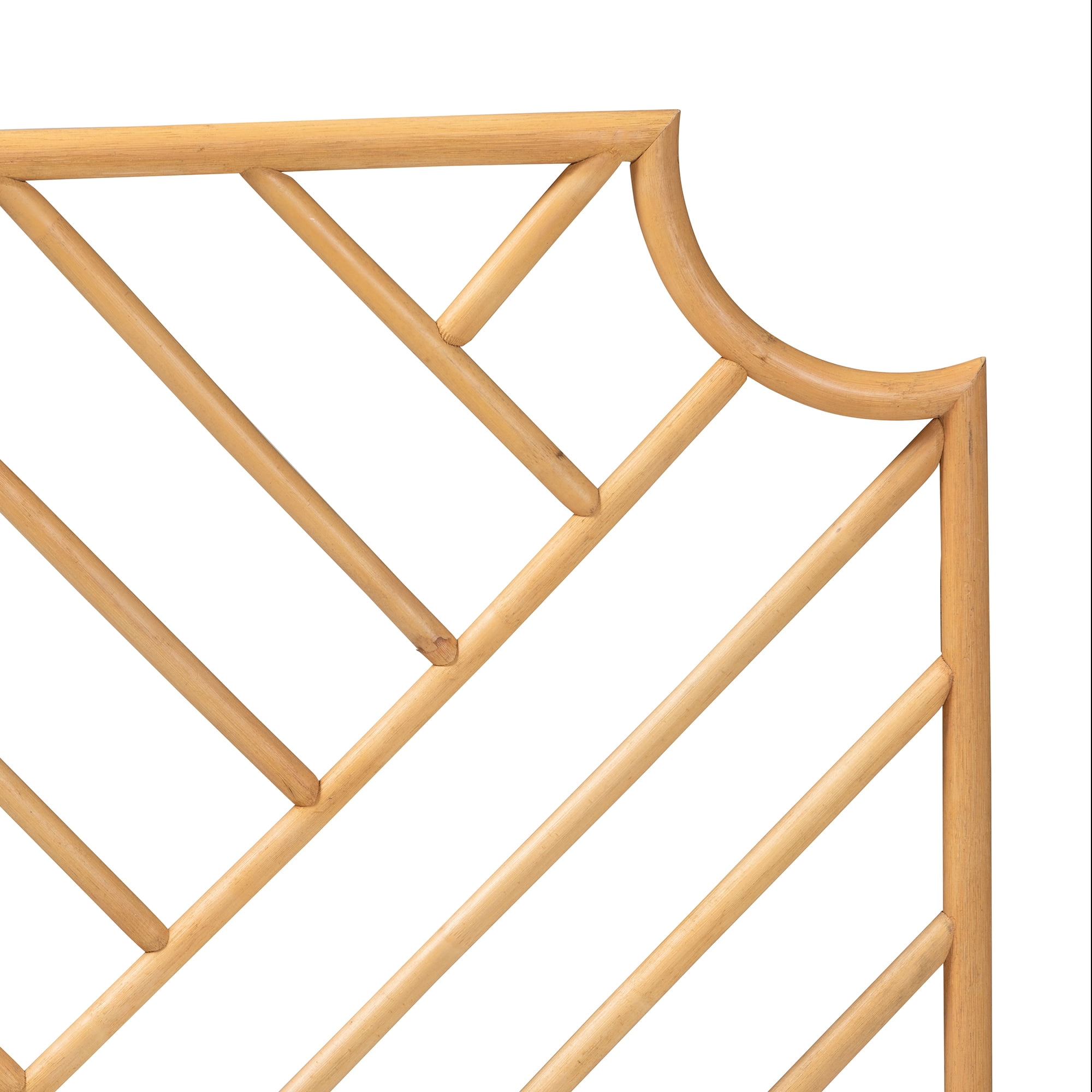 bali & pari Giza Rattan BOHO Headboard, Queen Size, Natural Brown