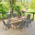 thumbnail image 5 of Vitarpatio Outdoor Patio Dining Chairs Set of 6, Stackable Patio Chairs Metal Outdoor Chairs High Back Textilene Armchairs, 5 of 10