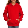 thumbnail image 5 of HAiming Kids Pullover Sweatshirts Long Sleeve Loose Solid Color Casual Hoodies Fall Winter Workout Running Tops, 5 of 6