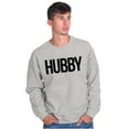 thumbnail image 3 of Hubby Wifey Cute Matching Couple Set Men's Big & Tall Crewneck Sweatshirt Brisco Brands 2X, 3 of 6