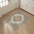 thumbnail image 3 of ODIKA 3'x5' Washable Accent Rug Pet Friendly, Non-Shedding Mat Beige Vintage Dining Faded Neutral Cream Textured Colored Distressed for Bedside, Nursery Room, 3 of 7