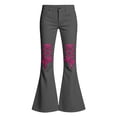 thumbnail image 5 of Rvusndi Flare Pants Girls Flare Leg Jeans Casual Unique Tie Print Design Comfort with Pockets Soft Elastic Waist Stylish Trousers Everyday Wear Relaxed Fit 5-16 Years, 5 of 5