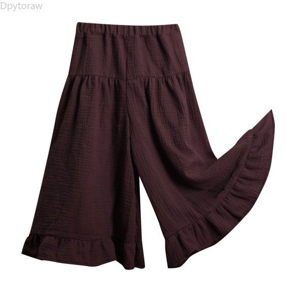 Dpytoraw Girls' Solid Color Lace Wide Leg Pants Girls Pants Size 18-24 Months