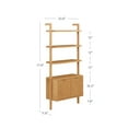 thumbnail image 4 of Nathan James Jasper 3-Shelf Solid Wood Boho Bookshelf, Wall Mounted Bookshelf with Cabinet with Fluted Doors, Natural Brown, 4 of 6