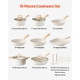 thumbnail image 2 of VEVOR 19 Piece Pots and Pans Set Nonstick, Granite Cookware Set, Induction Cookwares, Kitchen RV Cooking Sets with Frying, Sauce, Saute, Tempered Glass Lids, and Pan Protectors, White, 2 of 8