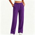 thumbnail image 4 of VBVC Women's Straight Leg Sweatpants , Soft Stretchy Lounge Trousers For Women , Ladies' Y2K Casual Active Pants with Pockets, S-2XL, 4 of 6