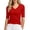 Red, variant on Public Womens Oversized V Neck Tshirts Causal Half Sleeve Slim Fit Summer Tops Solid Tees Shirts Green M