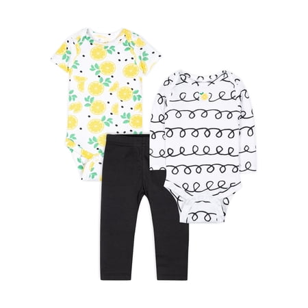 Little Star 100% Organic Cotton 3 Piece Baby Girl Outfit Set