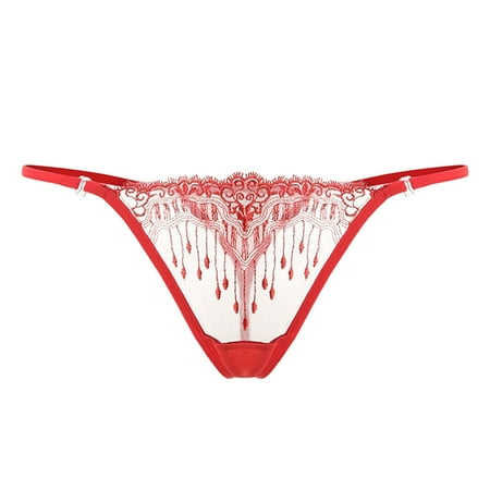 

Shpwfbe Underwear Women Lace Transparent Panties Hollow Embroidery Temptation Embroidery Thong Panties Valentines Day Gifts St Patricks Day Decorations