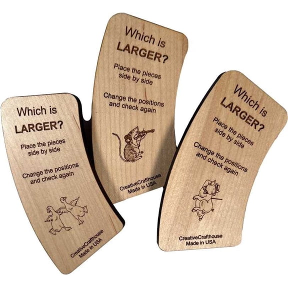 Creative Crafthouse Which is Larger? Optical Illusion Puzzle, Wood Brain Teaser, USA Made
