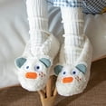 thumbnail image 2 of Baberdicy  Women's Slipper Socks Warm Fuzzy Fleece-lined Indoor Anti-Skid Floor Socks White, 2 of 3