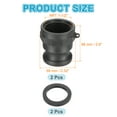 thumbnail image 2 of Uxcell 1.5" Aluminum Cam and Groove Fitting, 2 Pcs Dust Plug Male Adapters, Black, 2 of 6