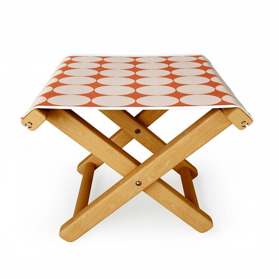 Society6 Circular Minimalism Orange by Colour Poems Outdoor Ottoman