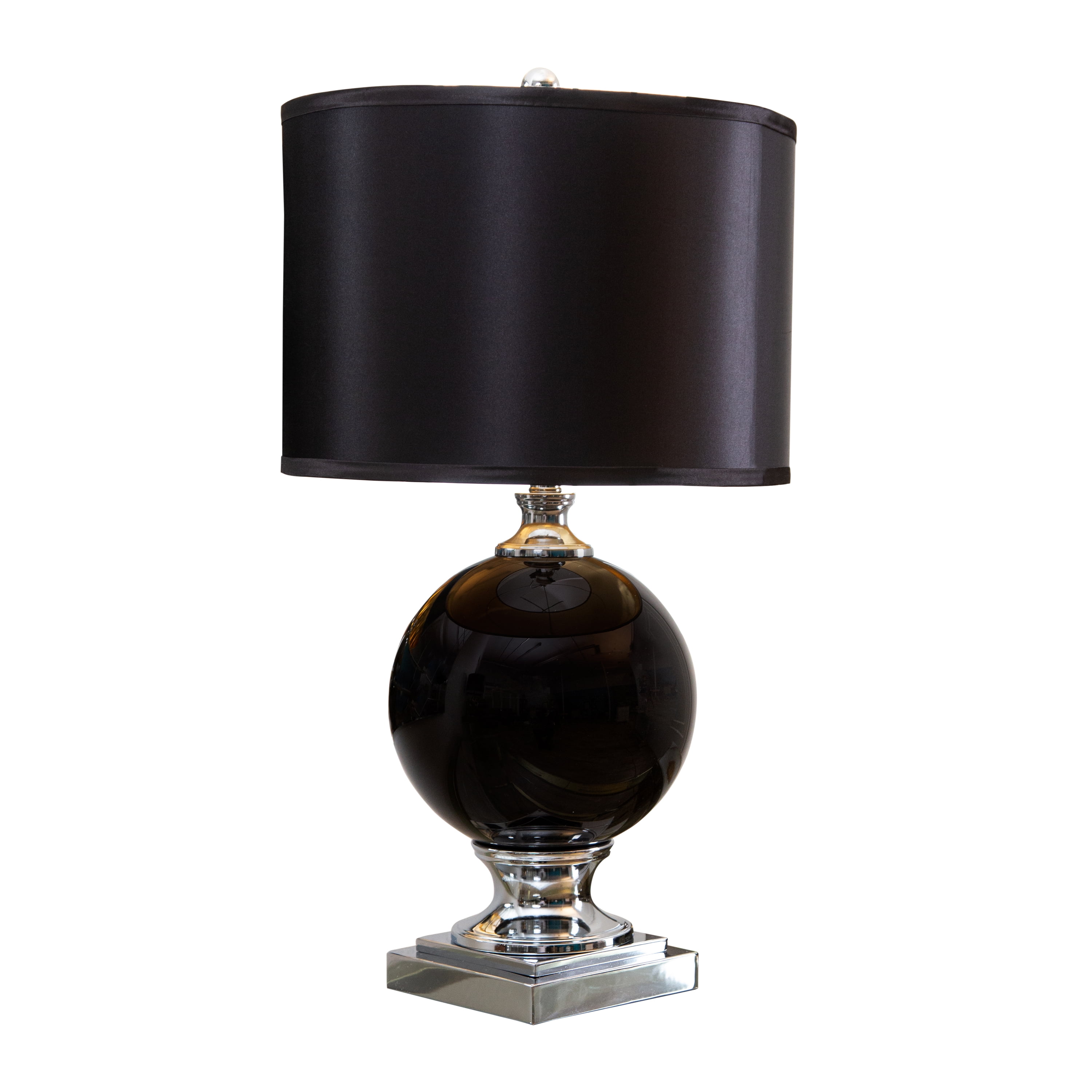 Devon & Claire Black Glass Table Lamp