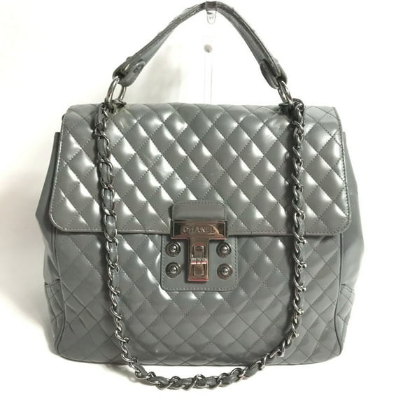 Pre-Owned Chanel Hand Bag 2WAY Chain bag shoulder bag Shoulder Bag gray (Fair)