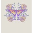 thumbnail image 2 of Vintage Floral Gradient Butterfly Adult Off-White Long Sleeve Hoodie-XXL, 2 of 7