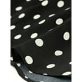 thumbnail image 6 of INSPIRE CHIC Women's Elastic High Waist Ruffle High Low Hem Polka Dots Midi Skirt XS Black, 6 of 7