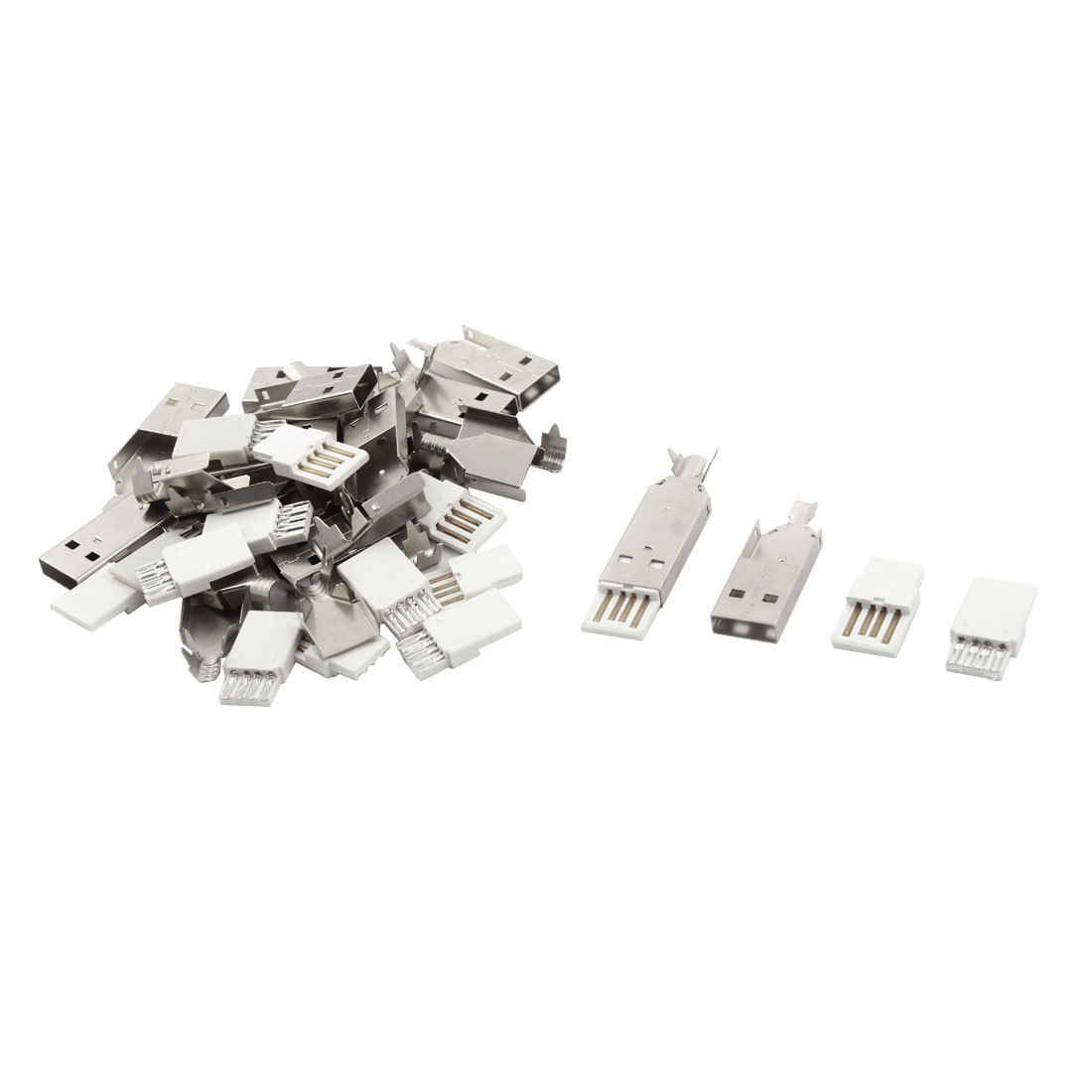 Connettore USB Tipo A Maschio A Saldare 4 Pin 90° (5 Pezzi) - Generico