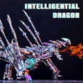 thumbnail image 4 of 3D Metal Puzzle Intelligential Dragon DIY Steampunk Assembly Model Kit, 1390+PCS Dragon with Colorful Spine Lights, Creative Collectible Ornament Gift for Adults & Teens, 4 of 9