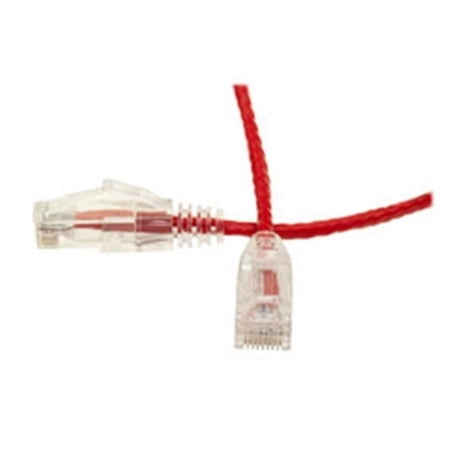 CableWholesale 10X8-87110 10 ft. Cat6 Slim Ethernet Patch Cable - Snagless & Molded Boot Red