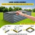 thumbnail image 5 of Galvanized Raised Garden Bed, 80" x 40" x 19" Metal Planter Box, Gray Steel Plant Raised Garden Bed Kit, Planter Boxes Outdoor for Growing Vegetables,Flowers,Fruits,Herbs,and Succulents, 5 of 7